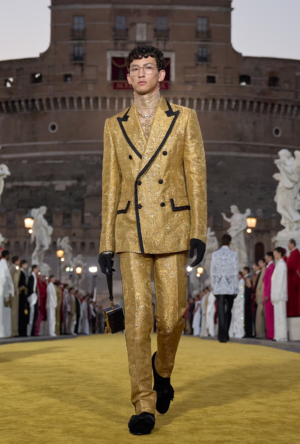 Bisu Ahmadi at the Dolce & Gabbana Alta Sartoria 2025 Show Roma