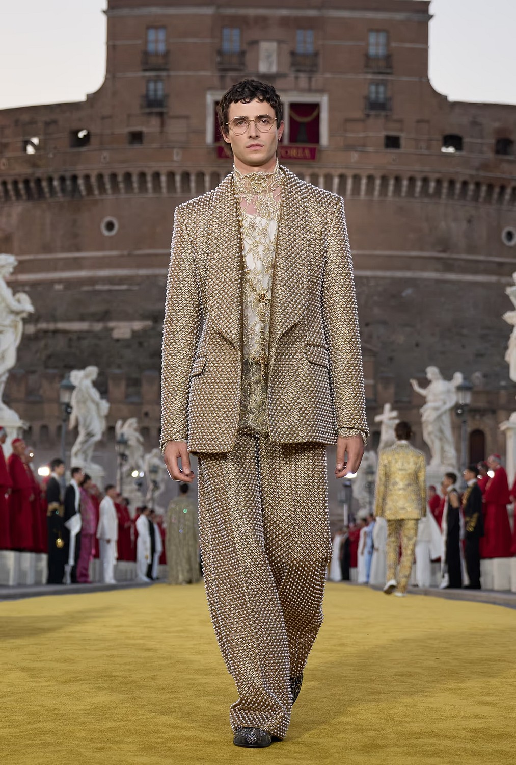Oscar Kindelan at the Dolce & Gabbana Alta Sartoria 2025 Show Roma